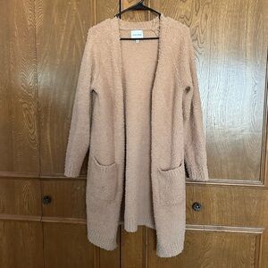 Pink Rose Soft Tan Cardigan